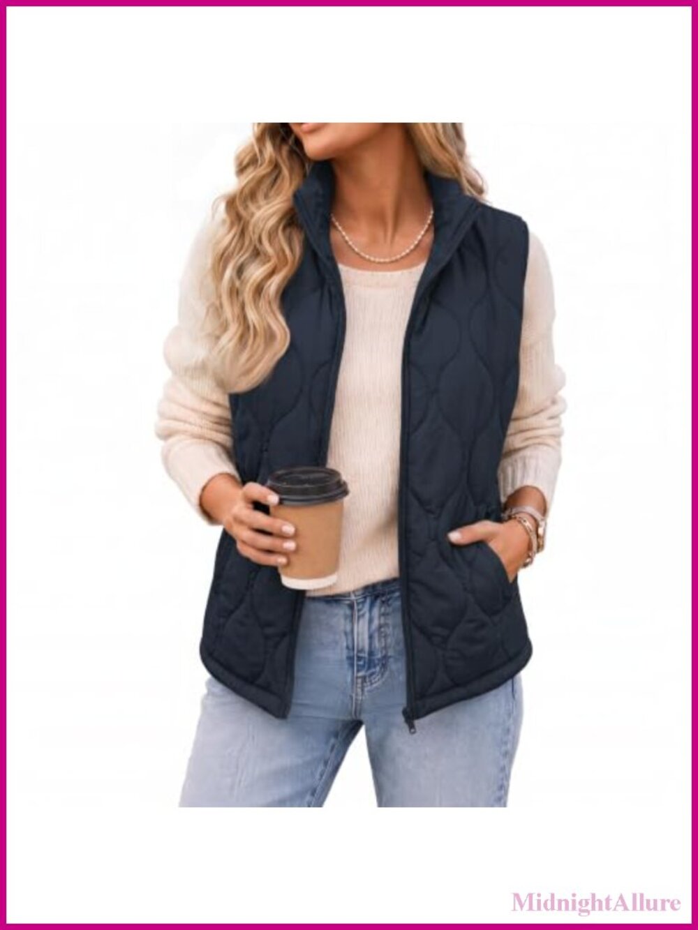 Zeagoo Womens Lightweight Quilted Puffer Vest Full Zip Sleeveless